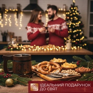 Пивний кухоль Teslyar "Молот Тора" з дерева темний 600 мл