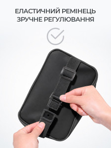 Салфетка оранайзер на подголовник машины TESLYAR экокожа 13х20х7 см черная