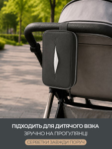 Салфетка оранайзер на подголовник машины TESLYAR экокожа 13х20х7 см черная