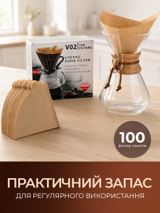 Фільтр-пакети для кави та кемекса одноразові (комплект 100 шт) YARTES паперові