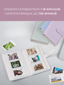 Альбом для фото для Fujifilm Instax Mini на 108 снимков из экокожи 19х11,5 см розовый