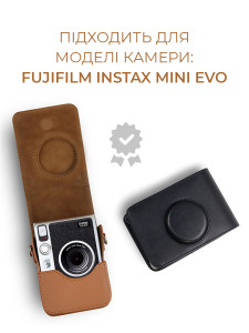 Чехол сумка для фотоаппарата FujiFilm INSTAX mini evo защитный Экокожа 14х9.5х5 см Черный