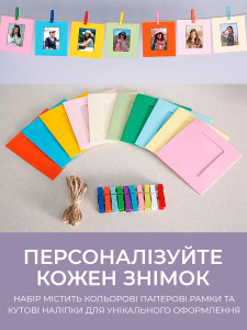 Набор аксессуаров для Polaroid instax mini12 с альбомом для фотографий и рамками Экокожа Сиреневый