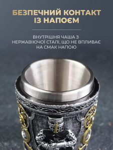 3D Стопка Лицар TESLYAR подарункова нержавіюча сталь, 50 мл сріблястий