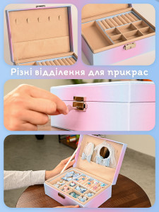 Подарочный набор Blue Ice Mirror – Детская шкатулка для украшений и 38 аксессуаров, голубой