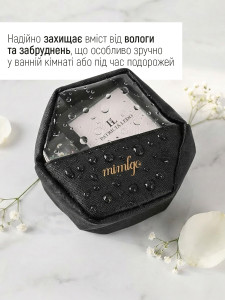 Сумка для косметики Водонепроницаемая с ручкой и прозрачным окошком из экокожи 12х12х5,5 см черная