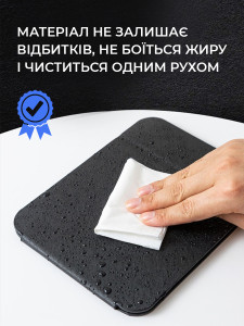 Зеркало косметическое на подставке с чехлом Экокожа/Пластик 18х26 см Черное