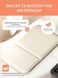 Зеркало косметическое на подставке с чехлом Экокожа/Пластик 15.5х20.5 см Белое