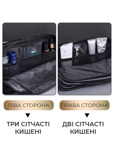 Косметичка-несессер с тремя отделами дорожная Экокожа 27х14х10 см Коричневая