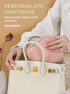 Косметичка женская на замке дорожная маленькая Экокожа 14х11.5х6 см Розовая