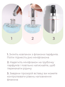 Флакон атомайзер 5 мл для духов и косметики с дозатором Алюминиевый 8х1,8 см Светло-розовый