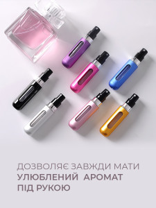 Флакон атомайзер 5 мл для духов и косметики с дозатором Алюминиевый 8х1,8 см Фиолетовый