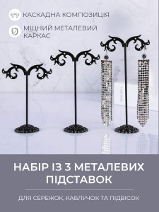 Подставки для украшений Дерево YARTES (комплект 3 шт каскадные) металл черные