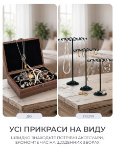 Подставки для украшений Винтаж YARTES (комплект 3 шт каскадные) металл черные