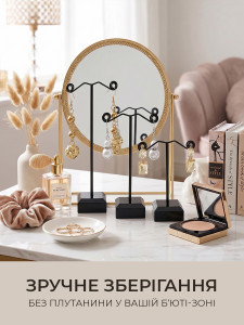 Подставки для украшений Вензель YARTES (комплект 3 шт каскадные) акриловые черные
