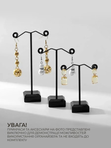 Подставки для украшений Вензель YARTES (комплект 3 шт каскадные) акриловые черные