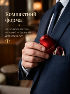 Коробочка для каблучки з підсвіткою кругла YARTES 7.3х5.5 см червона