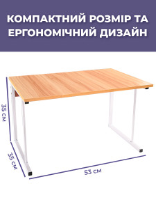 Полка стеллаж для микроволновки прямоугольная настольная металл/дерево 53х35х35 см дуб светлый