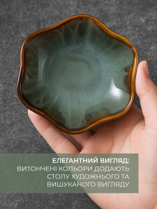 Соусница для холодных или горячих соусов и закусок Квитка Пайот керамическая 10×2,5 см зеленая