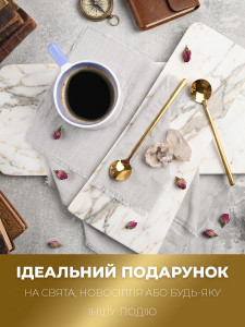 Чайная ложка с длинной рукояткой Золотистая 13х3 см нержавеющая сталь