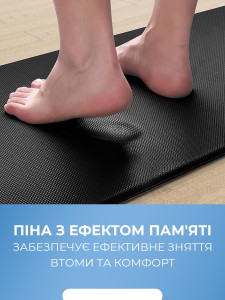 Антискользящий Коврик на пол с эффектом памяти водонепроницаемый ПВХ-пена 44х75х1 см Черный