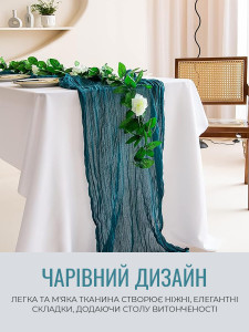 Дорожка-ранер на стол 90х300 см Бирюзовая