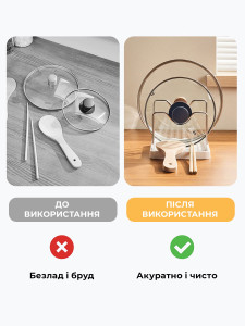 Подставка для кухонных принадлежностей и крышек из полипропилена и нержавеющей стали 20,1х15,1х12,9 см Белая