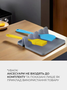 Подставка для кухонных принадлежностей на 4 слота термостойкая силиконовая 13.8×13.8 см Серая