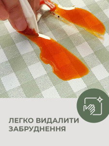 Скатерть на стол водоотталкивающая Yartes ПВХ-покрытие 140х180 см Оливковая в мелкую клеточку
