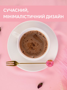 Десертная вилка Розовый пончик для торта, фруктов и пирожных из нержавеющей стали 13 см золотая