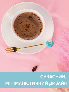 Десертная вилка Голубой пончик для торта, фруктов и пирожных из нержавеющей стали 13 см золотая