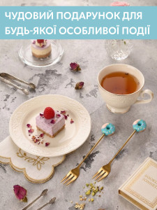 Десертная вилка Голубой пончик для торта, фруктов и пирожных из нержавеющей стали 13 см золотая