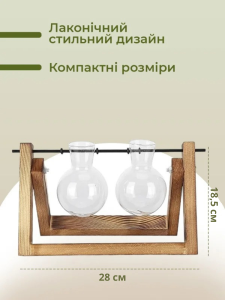 Гидропонная установка для выращивания зелени дома 2 колбы 28х18,5х9,5 см
