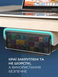 Ящик-органайзер для мелочей под стол выдвижной пластиковый 20х17х7.5 см Черный