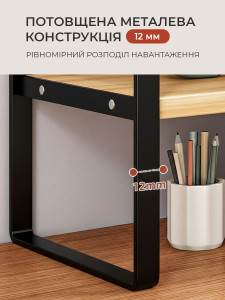 Полка стеллаж 3 яруса для книг или посуды в стиле Loft TESLYAR 40х20х36 см Черный металл/Дерево