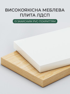 Настольная полка-органайзер для книг и канцелярии TESLYAR 40х17х25 см Белая