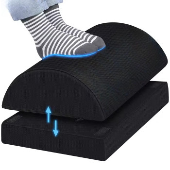 Підставка для ніг ортопедична Регульована висота TESLYAR Memory Foam 42х31 см Чорна