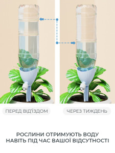 Конус для крапельного автополиву рослин з регульованим клапаном TESLYAR пластиковий 17.7х5.9 см Блакитний