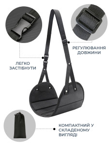 Гамак для ног портативный дорожный TESLYAR ткань Оксфорд Черный