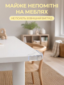 Защитные накладки на углы мебели L-образные (комплект 8 шт) TESLYAR силиконовые 5х6.4х1.7 см прозрачные