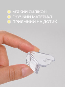 Защитные накладки на углы мебели L-образные (комплект 8 шт) TESLYAR силиконовые 5х6.4х1.7 см прозрачные