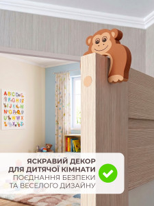 Стоппор для дверей мягкий Обезьянка (комплект 4 шт) TESLYAR 10.5х6.5х1 см коричневый