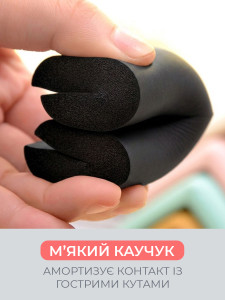 Защитные накладки на углы мебели L-образные (комплект 4 шт) TESLYAR каучуковые 1.5х3.5х2.5 см черные