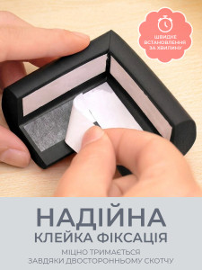 Защитные накладки на углы мебели L-образные (комплект 4 шт) TESLYAR каучуковые 1.5х3.5х2.5 см черные