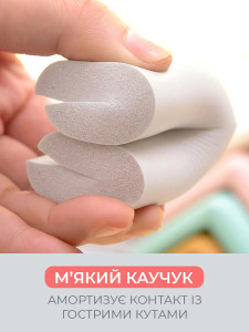 Защитные накладки на углы мебели L-образные (комплект 4 шт) TESLYAR каучуковые 5х2.4 см белые
