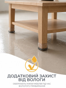 Защитные накладки на ножки стульев (комплект 4 шт) квадратные силиконовые TESLYAR 3х3 см на 1.9–2.6 см прозрачные