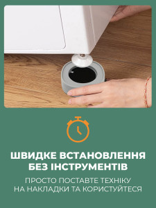 Антивібраційні підставки демпфери для пральної машини або побутової техніки (комплект 4 шт) TESLYAR 7х2.3 см білі