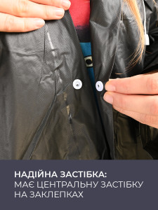 Дождевик длинный с капюшоном на заклепках EVA 120х70 см черный