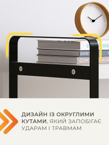Полка для книг или посуды настольная Дерево/Металл 40х20х18 см коричневая с черными ножками