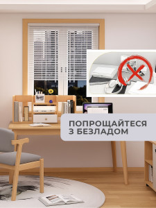 Полка для книг с ящиком деревянная МДФ 56х17х25 см Светлый Орех/Белая